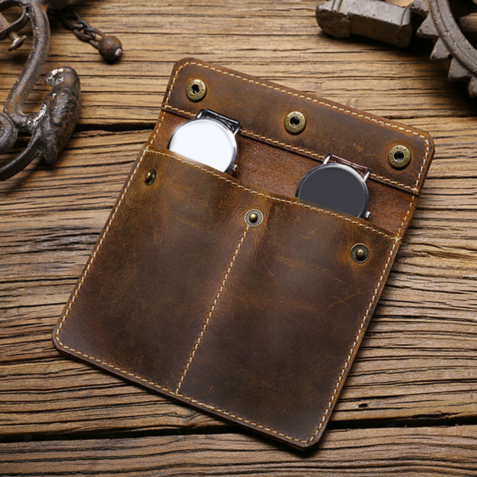 Fashion Portable Leather Watch Pouch Bracelet Storage Bag for Men Women