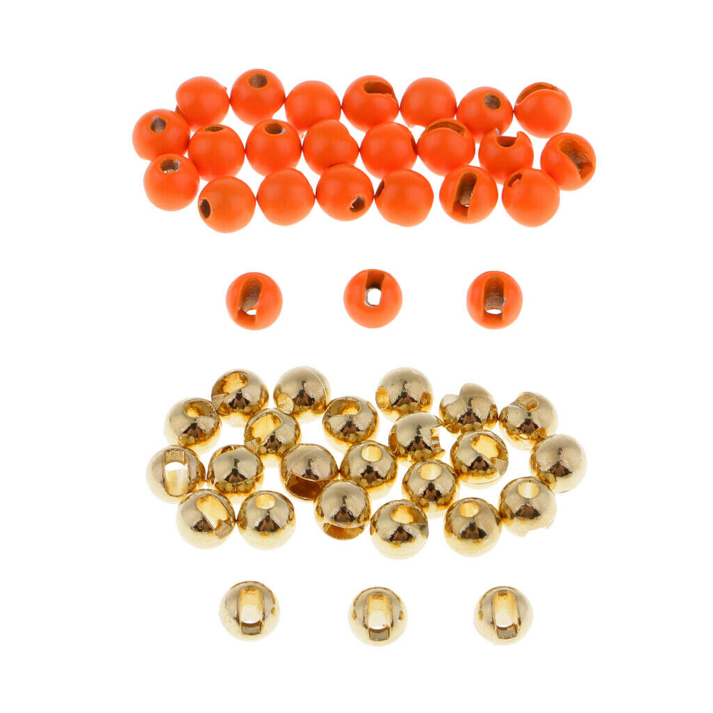 50 lot Slotted Tungsten Beads Anti-rust Fly Tying Materials Nymph Head Jig