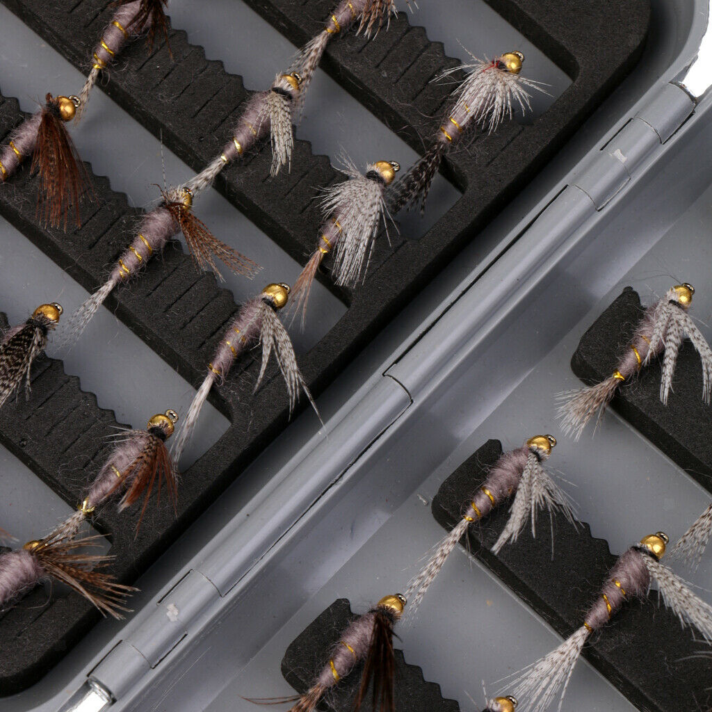 40pcs Fly Fishing Flies With Box Salmon Dry Flies Fly Fishing Lures Bait