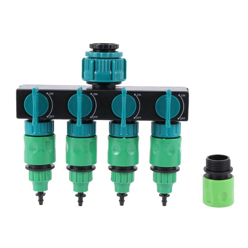 Garden Irrigation 4-Way Tap Hose Splitter Garden Drip 4/7 Or 8/11 Hose FittingK4