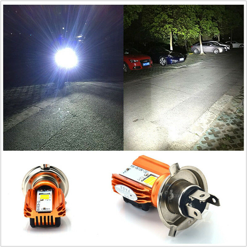DC 12V Motorcycle H4 Headlight Bulb H4 Led 20W 2000LM COB Accessory DRL Light