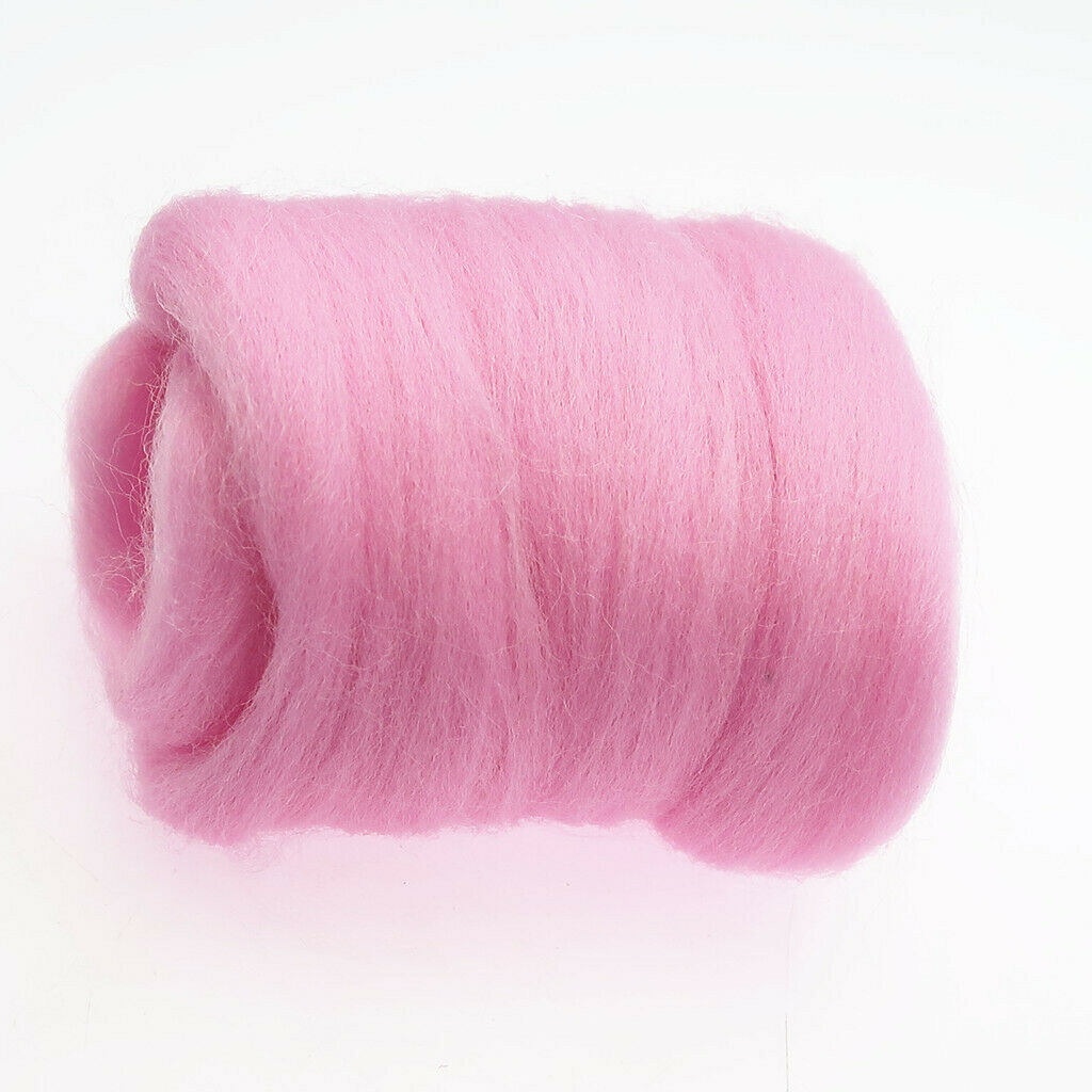 10g Soft Wool Roving Felting Wool for DIY Needle Felting Craft Pink