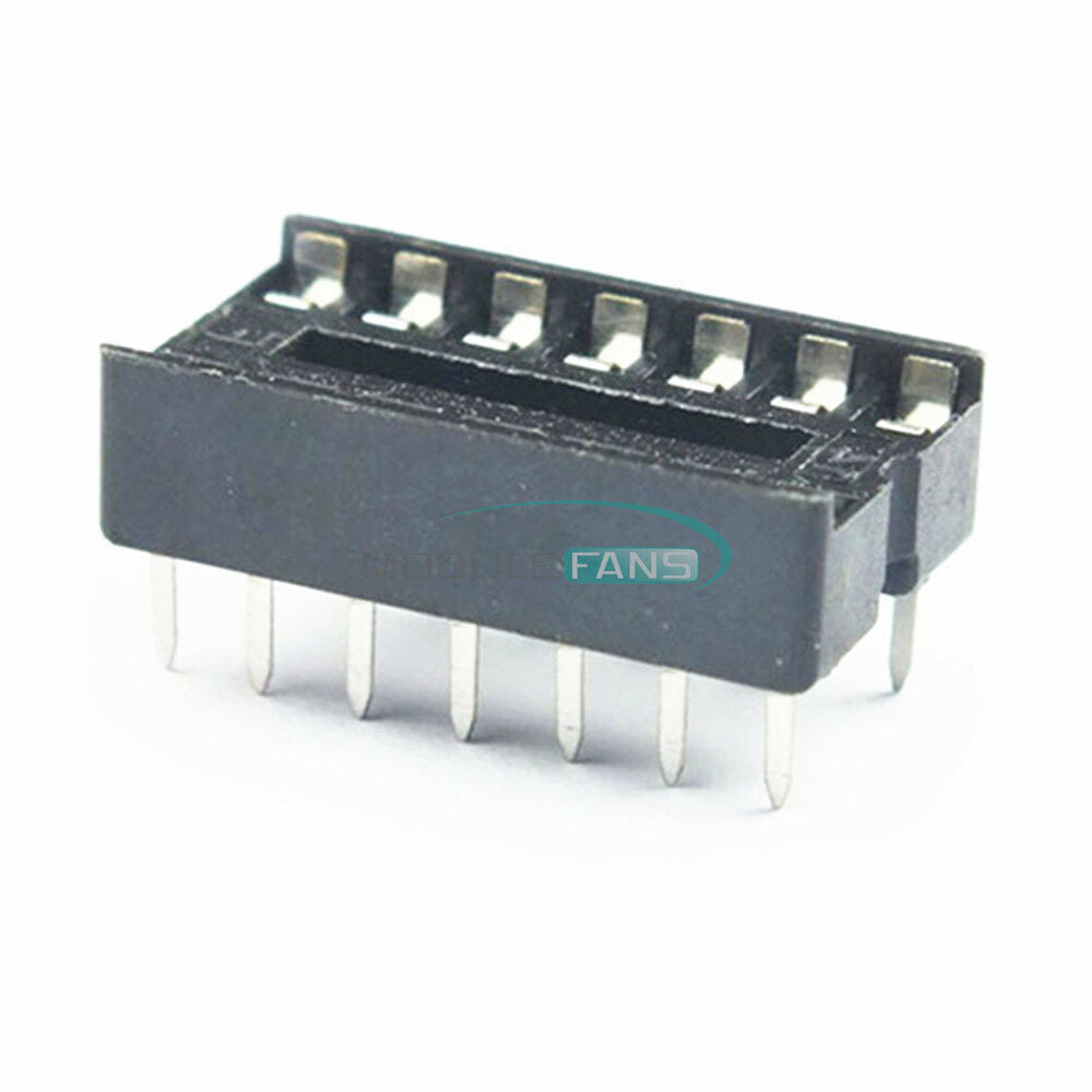 100PCS 14 Pin Integrated Circuit IC Sockets Adaptor Solder Type DIP14 New