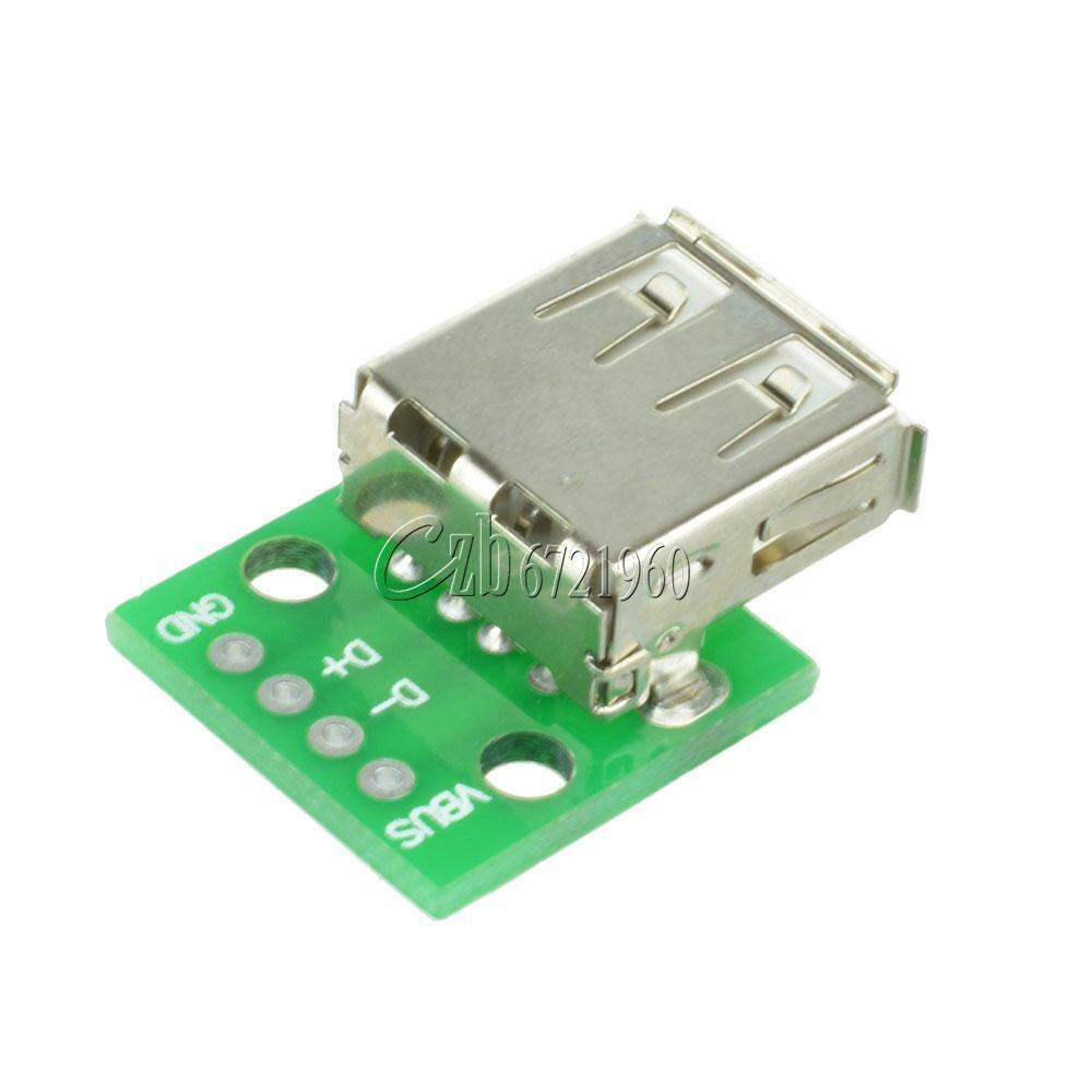 USB Female Port Connector Breakout Board 5V Power 2.54mm Header for Arduino
