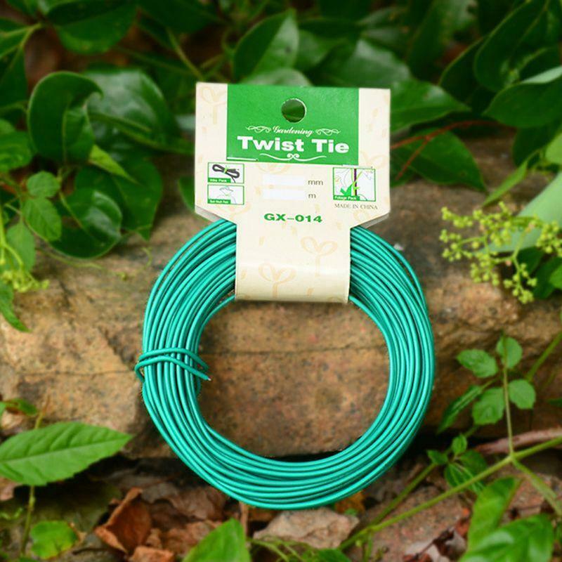 15m Plant Twist Tie Garden Wire Green Coated String DIY For Garden Training