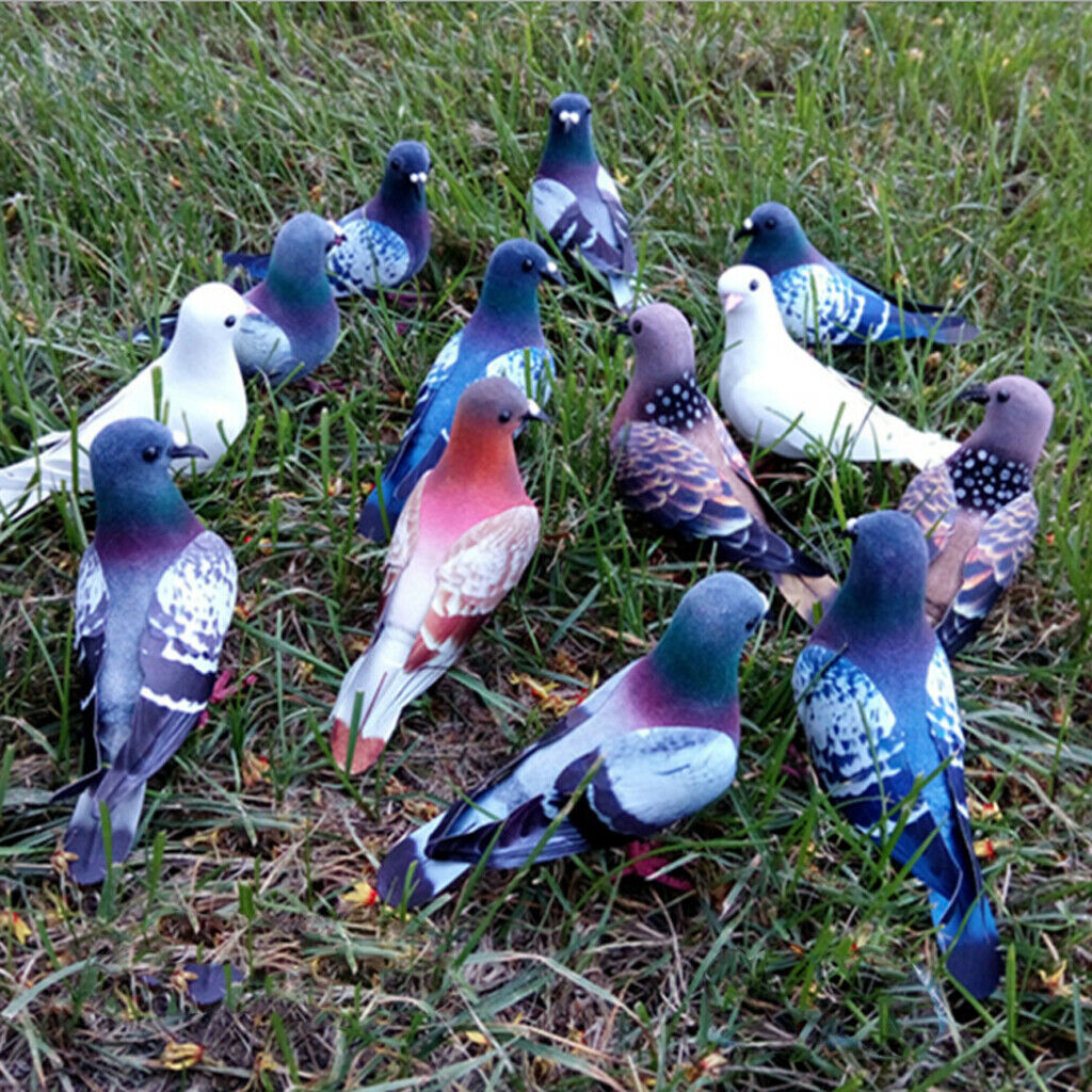 6 Pcs Artificial Foam Feather Random Color Doves Birds Craft Art Home Decor