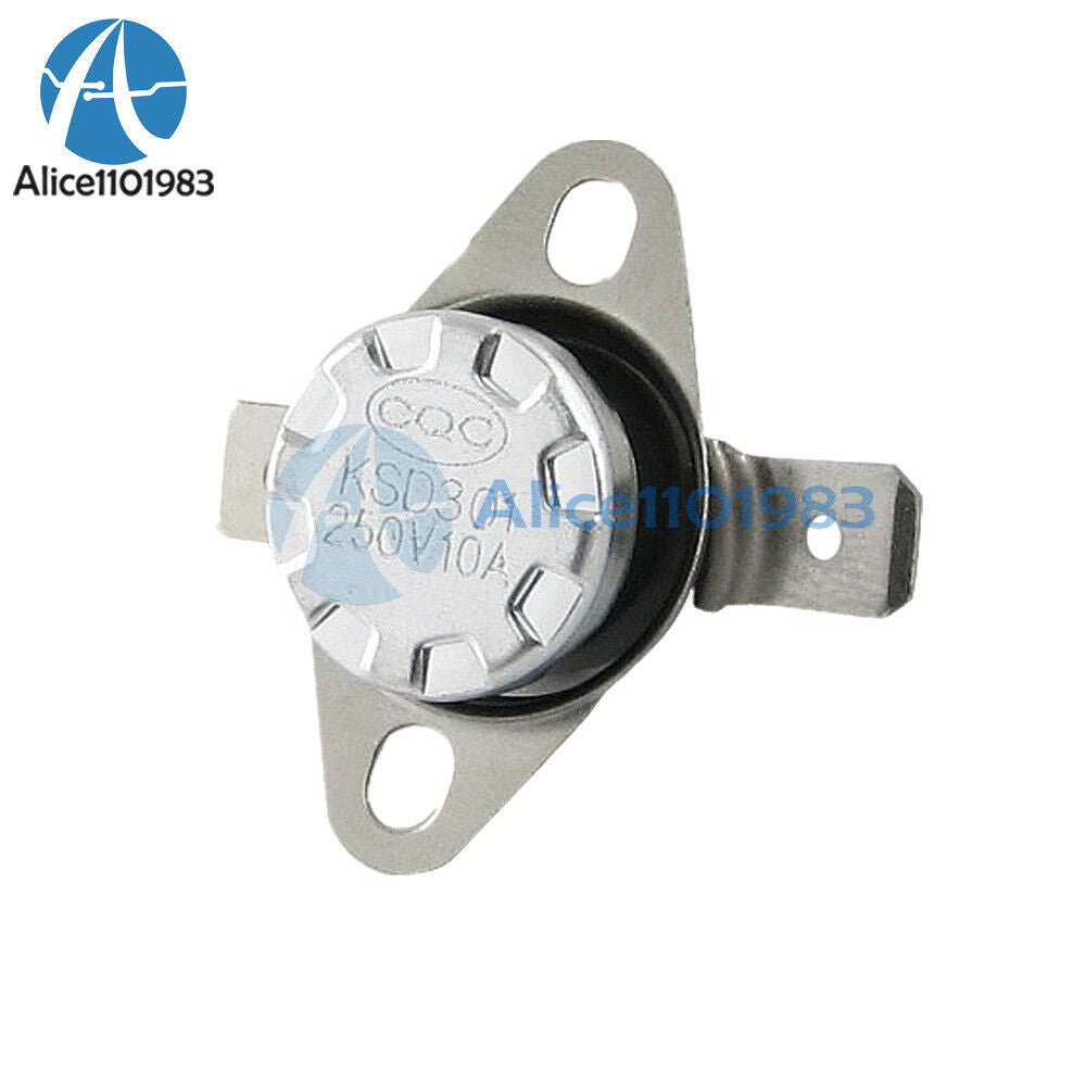 2PCS KSD301 115°C/239°F Degree Celsius NC Temperature Switch Thermostat 10A 250V