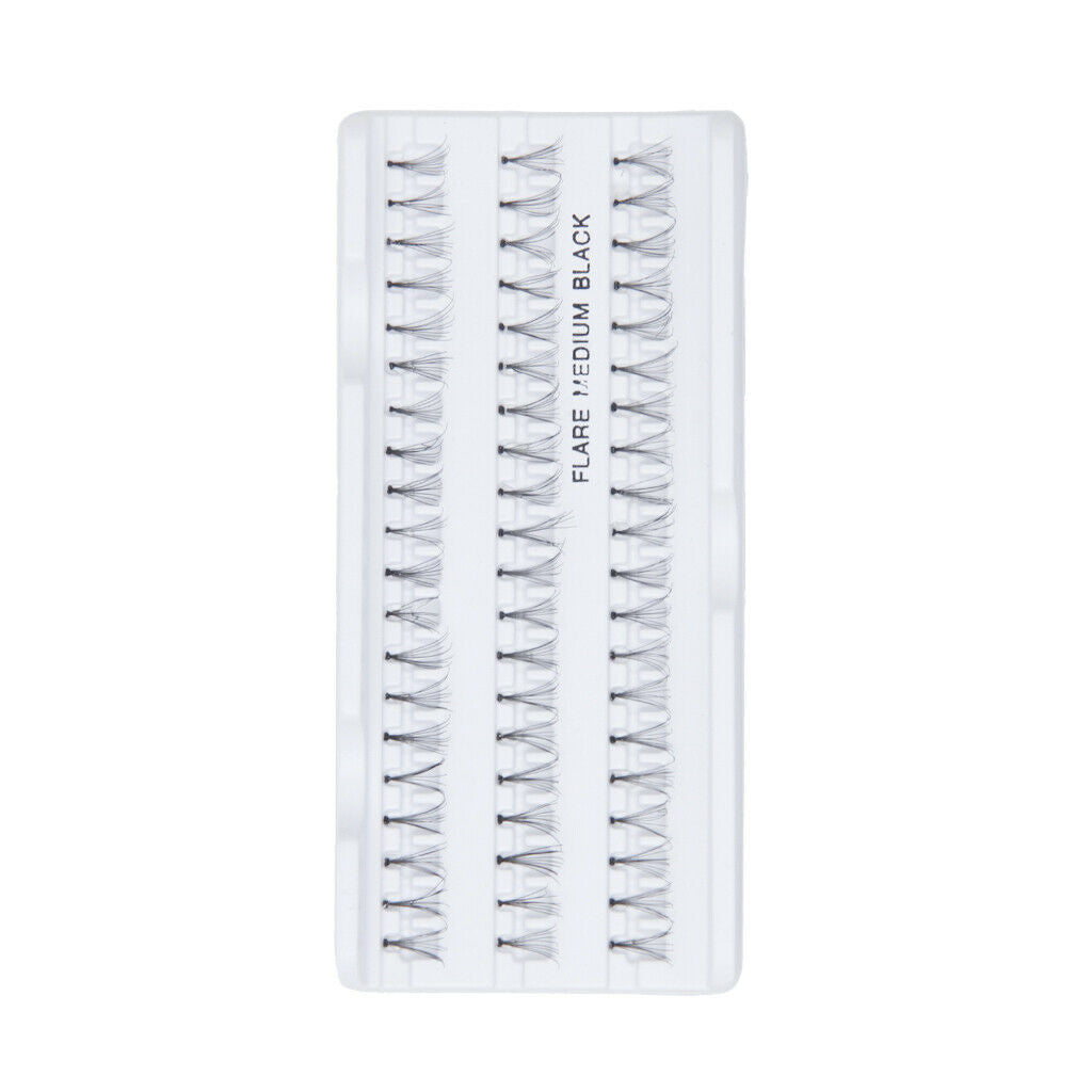 60 Pack Extension False Eyelashes Makeup Long Black Eyelash Cluster 10mm