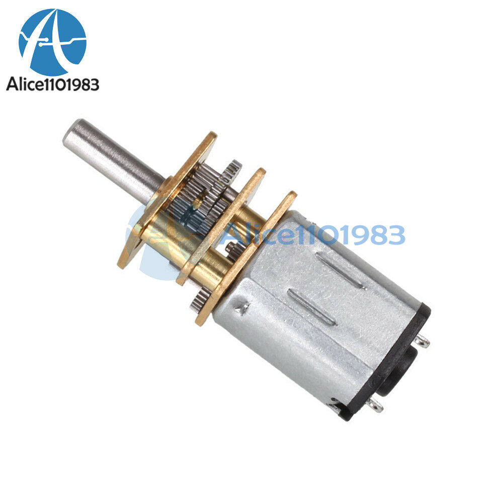 DC12V 600RPM Micro Speed Reduction Gear Motor Metal Gearbox Wheel Shaft