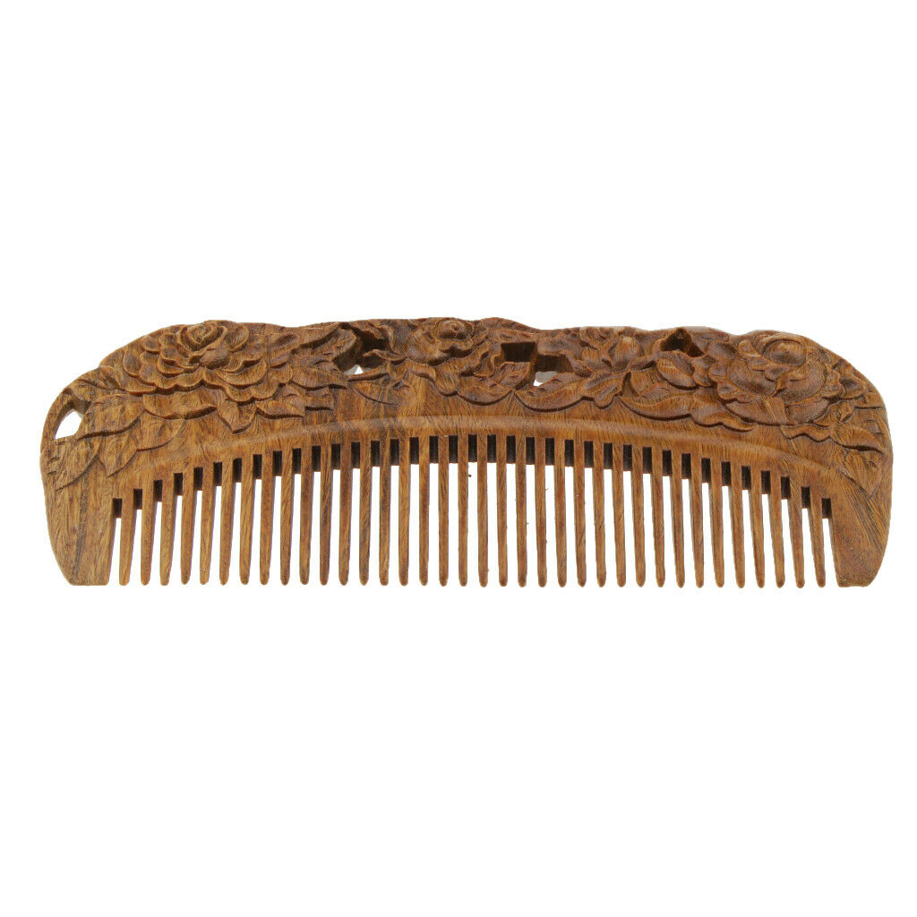 Travel Size Natural Sandalwood Handmade Wide Tooth Massage Comb Hair Care