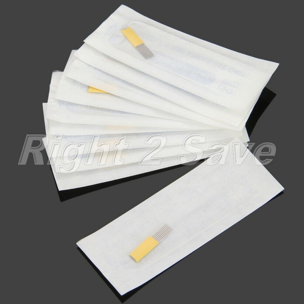 10pcs Eyebrow Tattoo Blades Double Row Fog 15pin Needles Permanent Makeup Tool