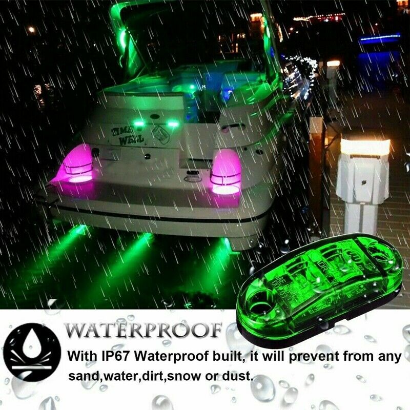 4 x 2 LED Red/Green Marine Boat Navigation Lights 10-30V Boats Running Light TP3