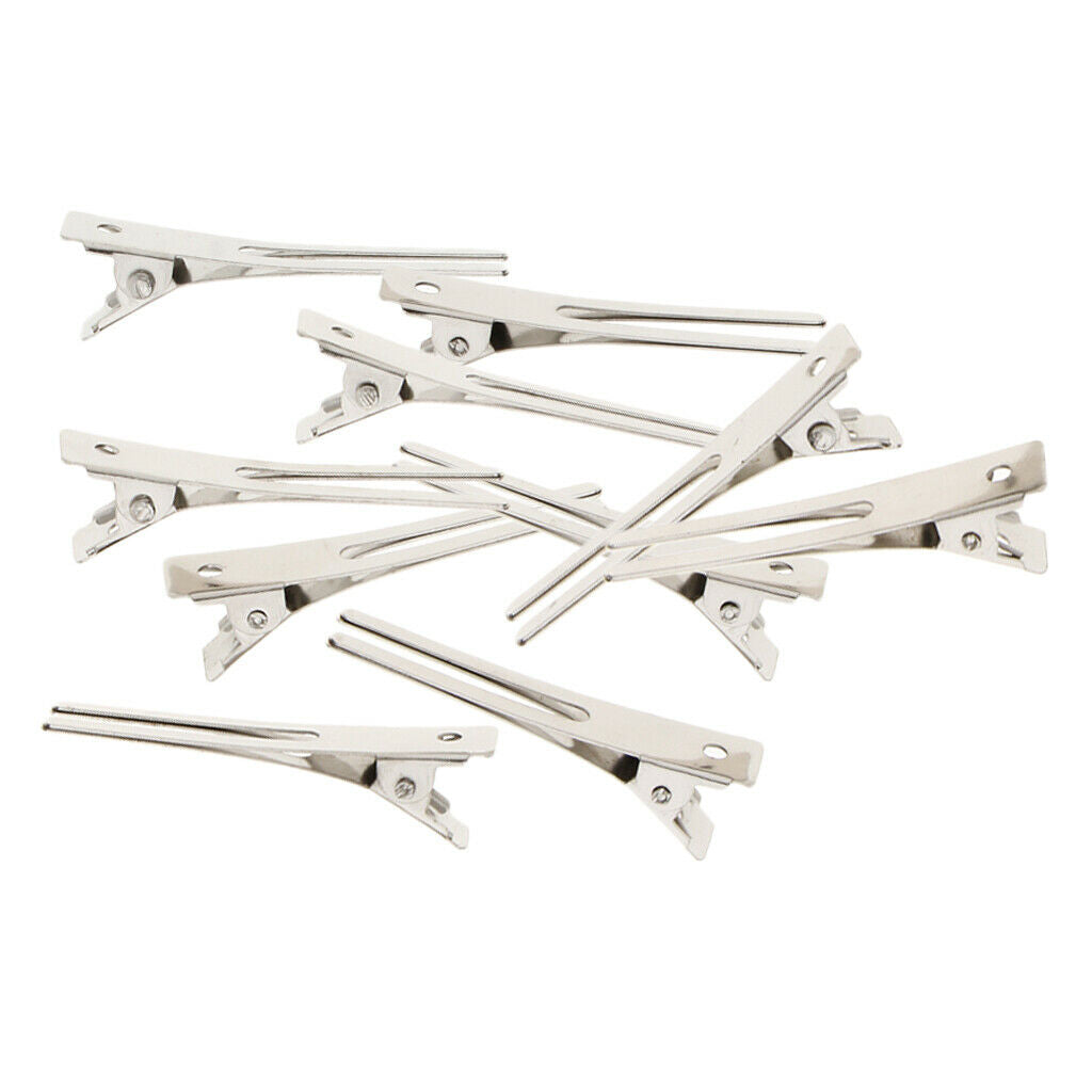 10pcs Metal Double Prong Alligator Clips Beak Clips DIY Headdress Craft 45mm