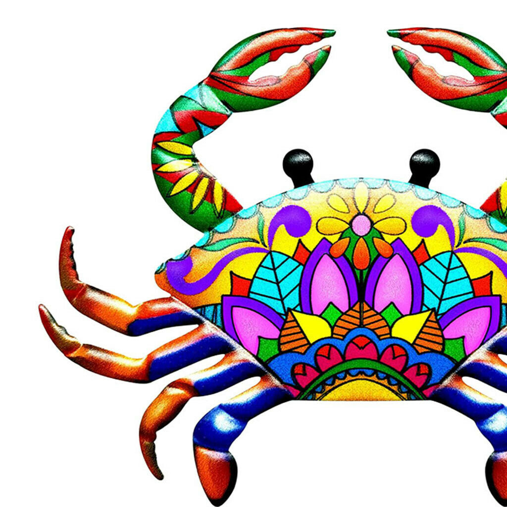 2 Metal Crab Wall Art Decor Nautical Garden Fence Yard Sculpture Decoration