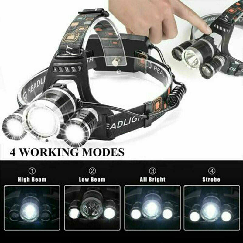 T6 LED Rechargeable Headlamp Headlight Flashlight Head TorchB Gt Kt