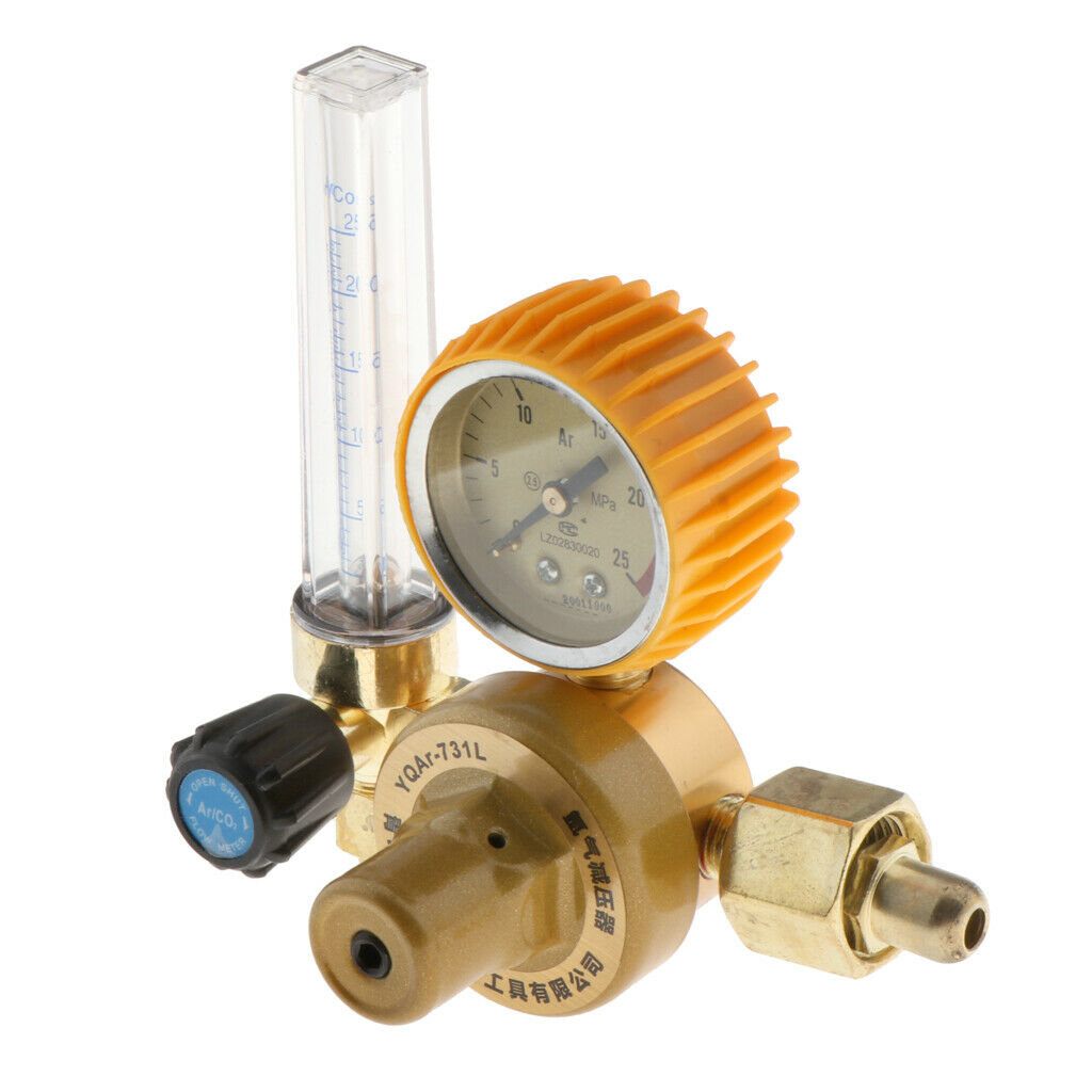 Mini Durable Brass Pressure Regulator Argon CO2 Welding Gauge Adapter Meter