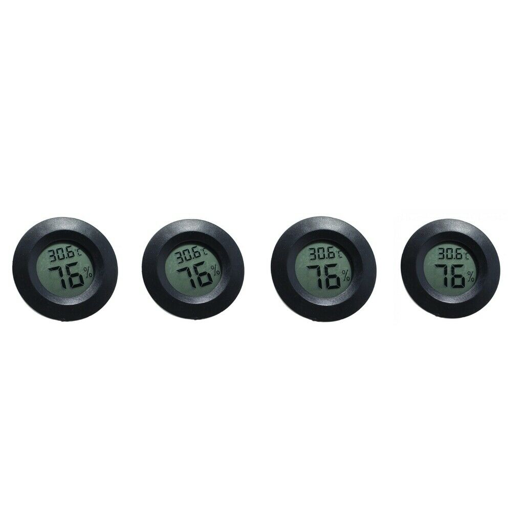 4x Thermometer Humidity Hygrometer Black Reptile Lizards Amphibians Tank
