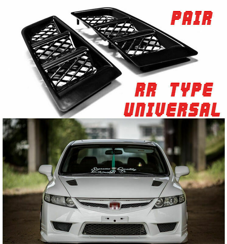 2x New RR Type Auto Hood Vent Scoop Bonnet Air Vent Air Flow Vent Duct Universal