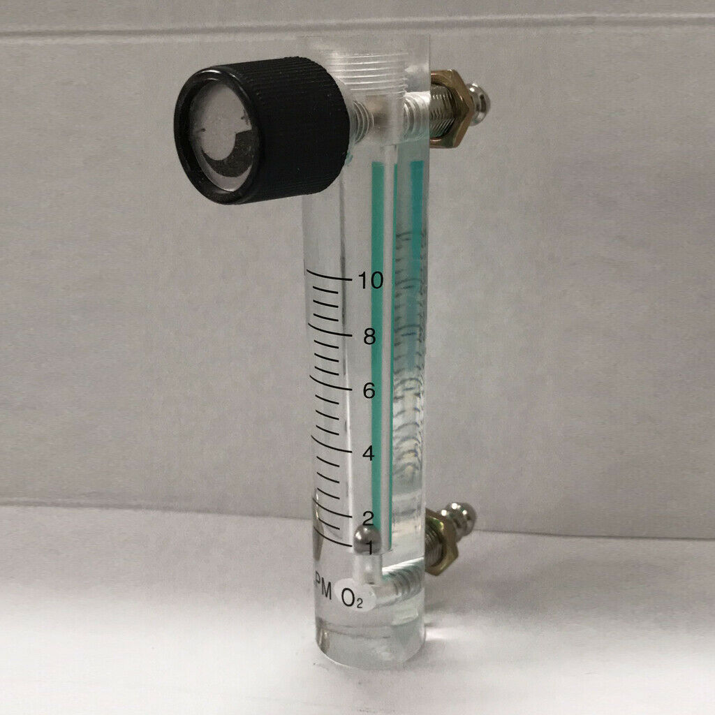 Oxygen Non-pulsating Flow Meter Supplies Copper&Glass with Valve Home 1-10L