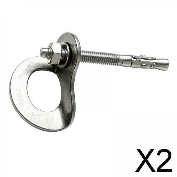 2X 25KN Stainless Steel Anchor Bolt Hanger for Belay Rigging Hanger with Screw