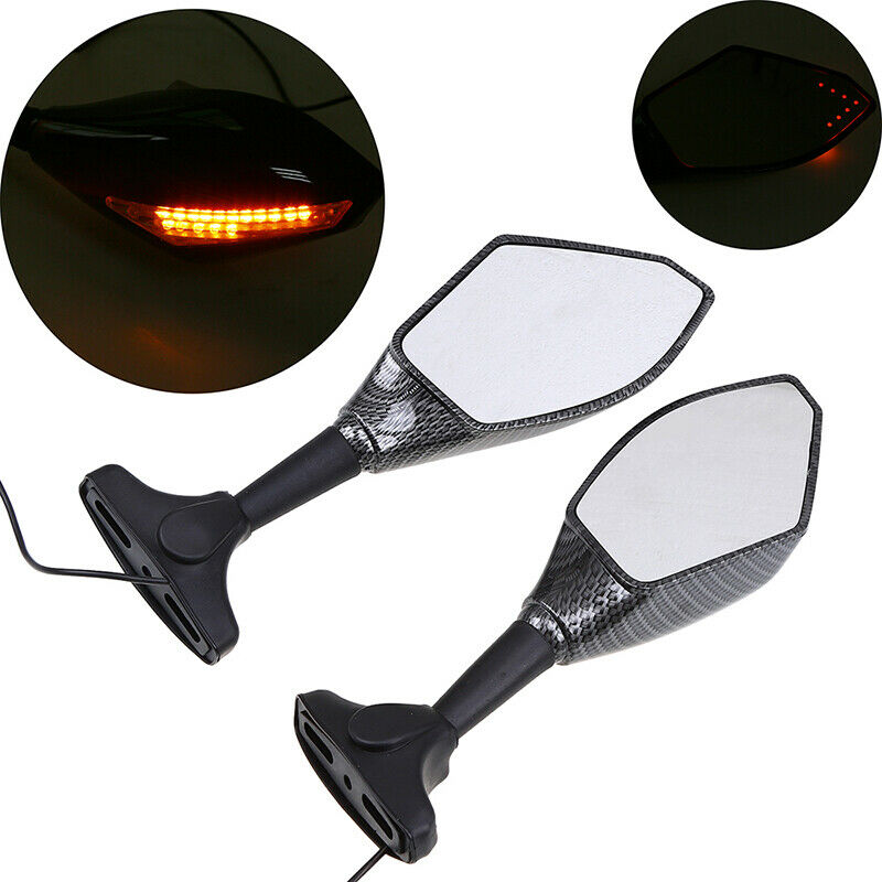 2x 8mm 10mm ABS SL-218 Dual-lamp Rearview Mirror Motorcycle Off-Road Universal