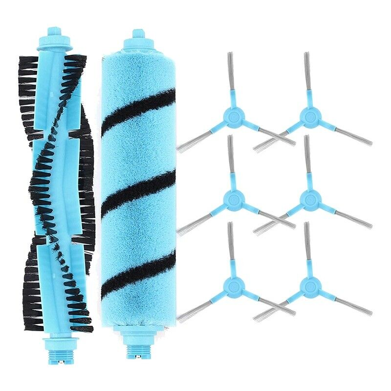 2 Pcs Roller Brush Main Brush & 6 Pcs Side Brush Replacement for Cecotec ConK5T1