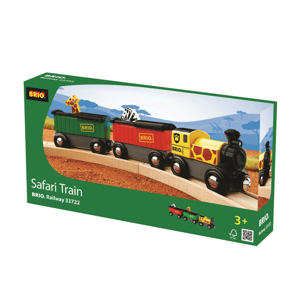 33722 BRIO Safari Train Wooden Plastic 3 Carriage Railway Trains Age 3 years+