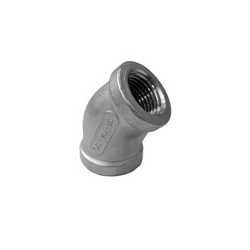 2pcs 45 Degree Elbow 1/2" BSPP Threaded Female SS304 Connectosr Adapters