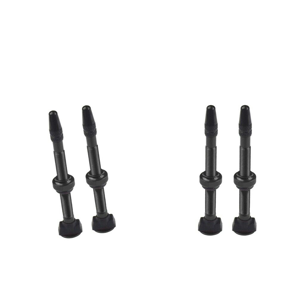 4 Pieces Alloy 60mm MTB Black Mountain Bike Tubeless Presta Valve Stem