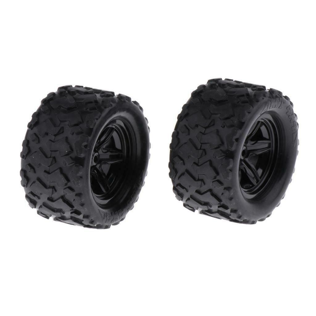 Set of 2 black rubber rims for 1/18 RC car