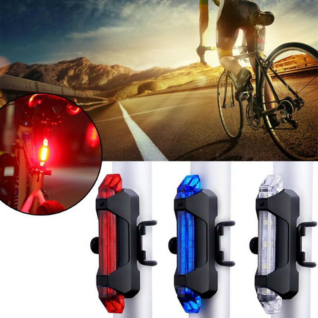 2 Pack Bike Bicycle LED Rear Light Cycling USB Rechargeable 4 Mode Red
