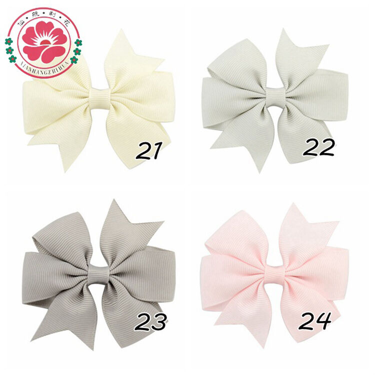 20pcs/set Hair Bows With Clip 3 inch Grosgrain Ribbon Hairpins For Kids Girl