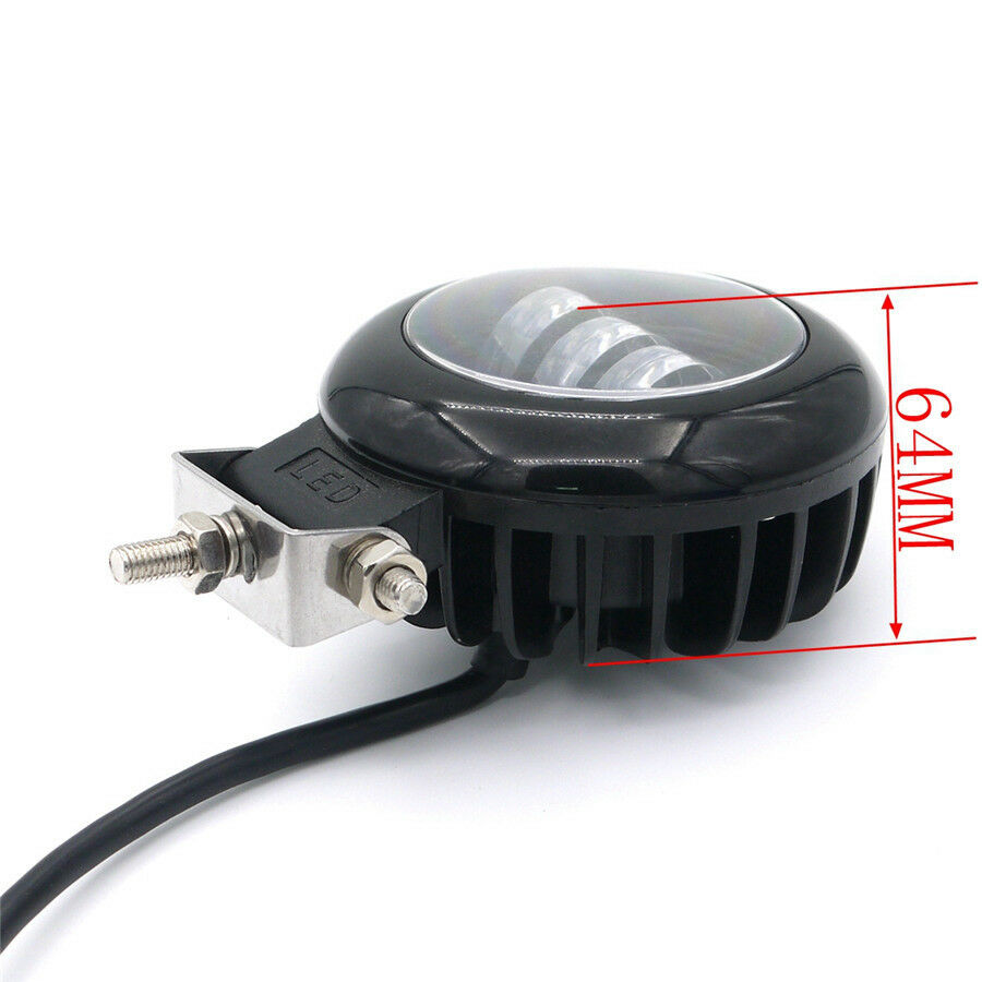 72W 6000K LED Spot Light Motorcycle Work Driving Lamp with Bracket Waterproof