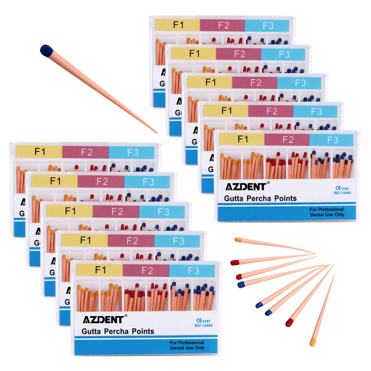 20X Dental Gutta Percha Points Tips F1 F2 F3 for Universal Dental Use 60pc/kit