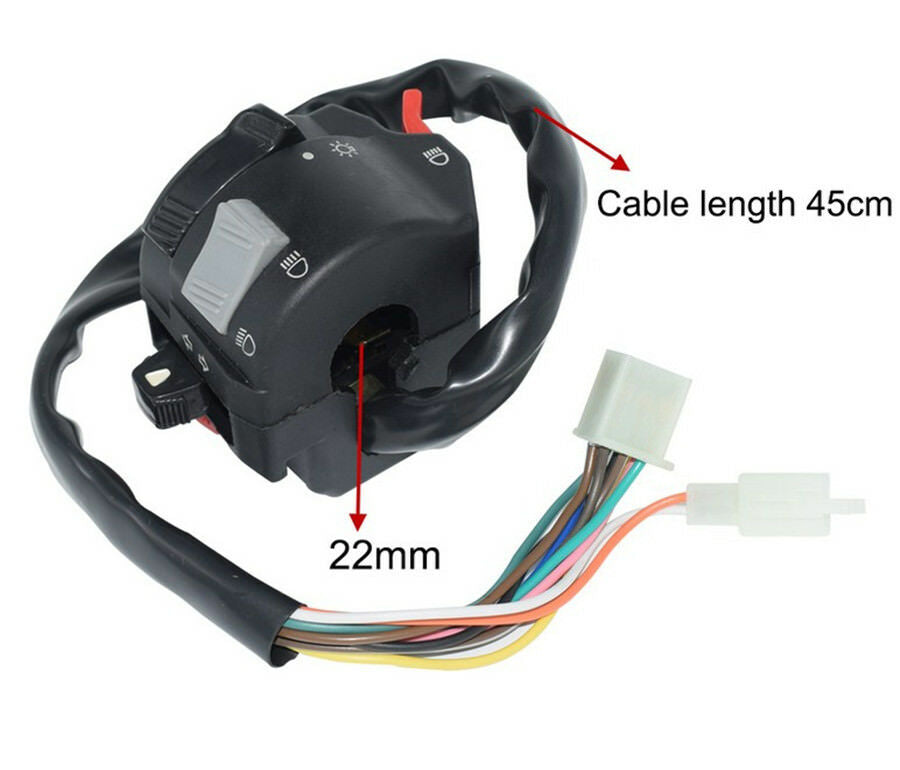 7/8" 22mm Motorcycle ATV Horn Turn Signal Light Headlight ON/OFF Switch Control