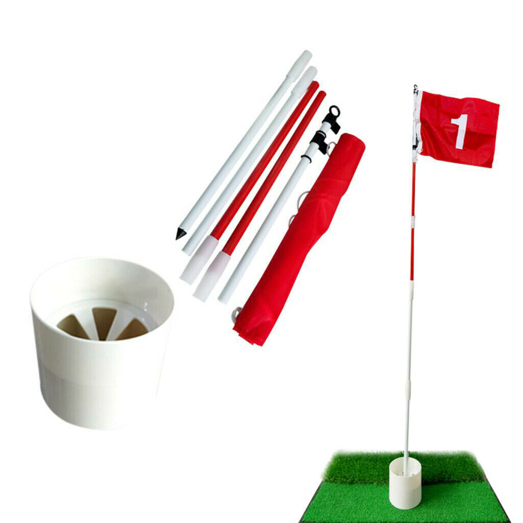 5-Section Premium Golf Flag Stick Pole Garden Cup Practice Set Accessories