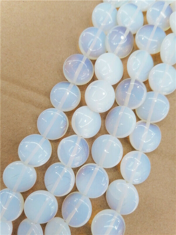 1 Strand 16x5mm White Opal Round Spacer Loose Beads Jewelry Making 15.5" HH8777