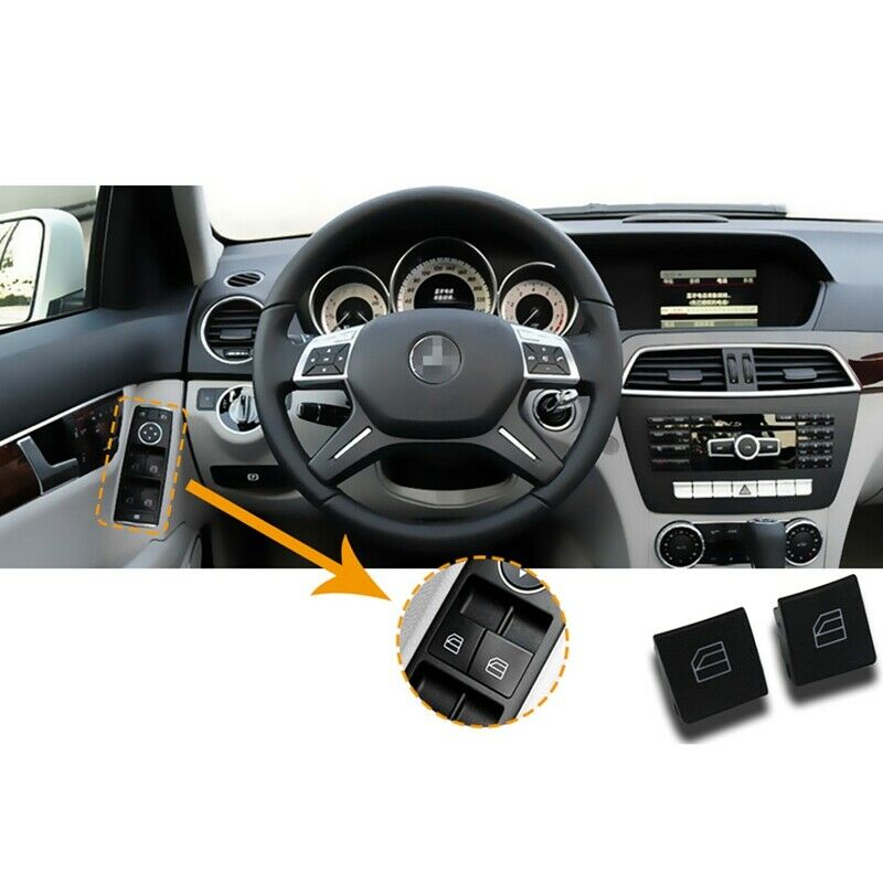 Window Switch Button Covers for Mercedes Benz W204 W212 C E Glk Class, Front LE8