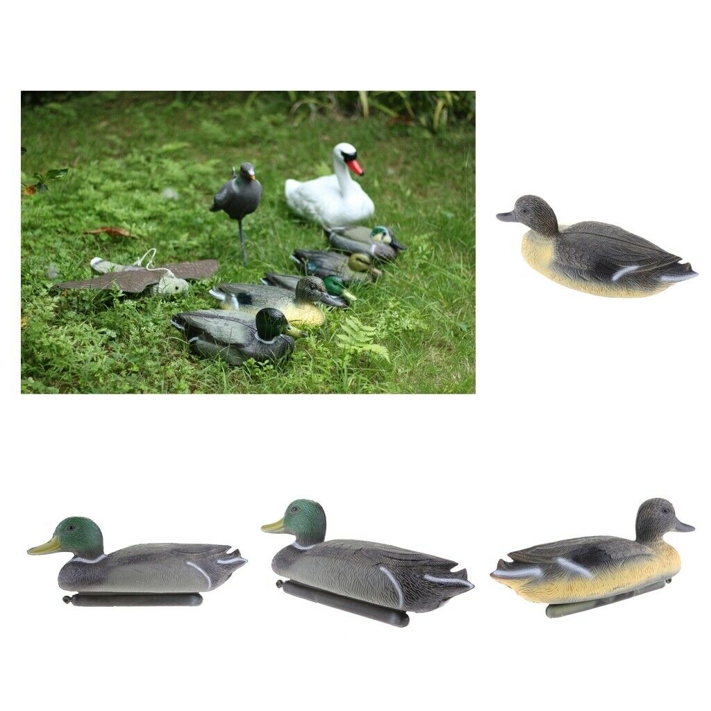 Set of 4 Plastic Mallard Duck Hunting Decoy Ornament Garden Decoration