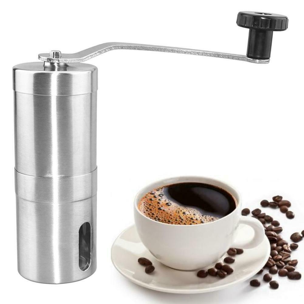Stainless Steel Manual Coffee Grinder Maker Coffee Bean Grinding Machine @