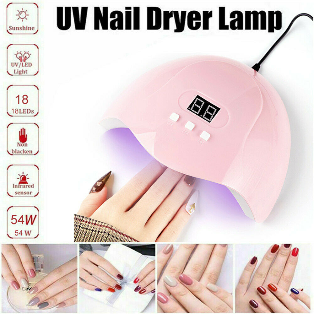 LED UV Nails Gel Polish Dryer Lamp Smart Sensing Manicure Machine Light 54W