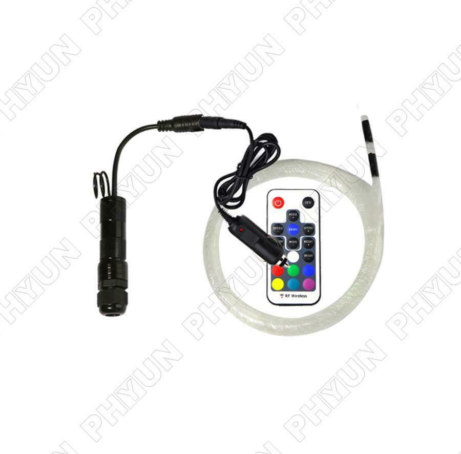 12V Car Multi Color Fiber Optic Star Light Kit w/ LED  Illuminator & RF Remote