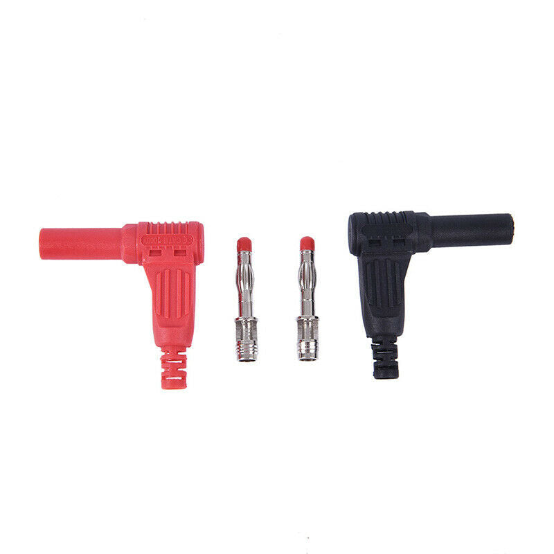 1pair 4mm Male Right Angle Insulation Wire Solder Type DIY Banana Plug Co.l8