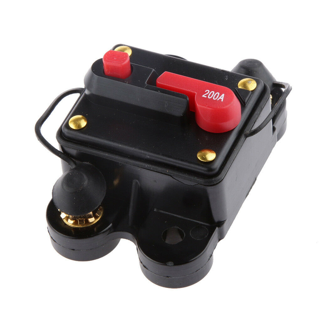 Circuit Breaker 200A, 12V-24V DC 200A Manual Reset Stereo Audio Circuit Breaker