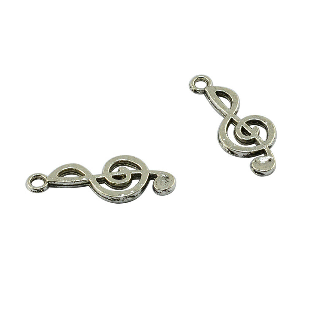 50x Music Symbols Shape Alloy Pendants Charms for DIY Jewelry Making Craft
