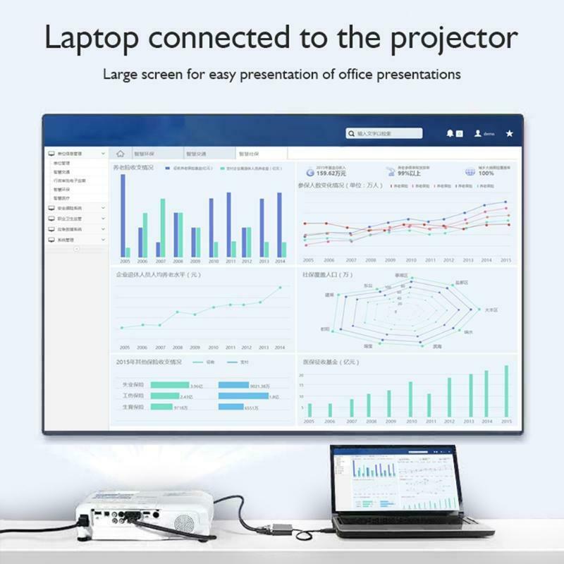 Type-C to VGA Converter for Computer Laptop Tablet High Speed Connection Cable