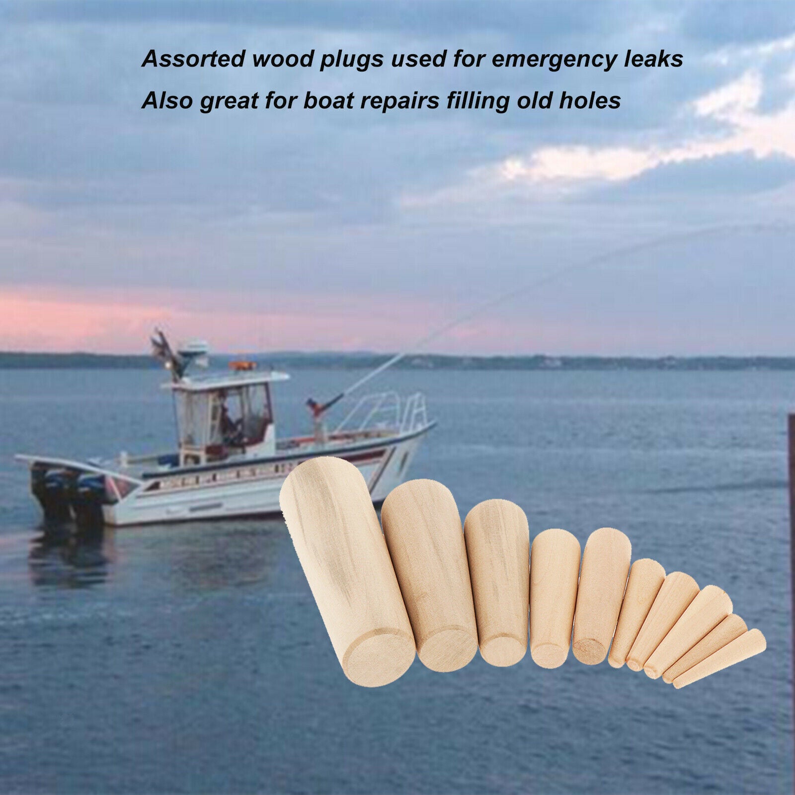 Set Of 20 Assorted Soft Emergency Wood Plugs For Marine/Sailing