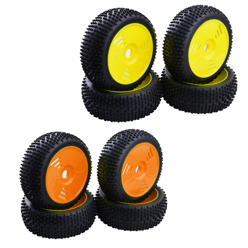 4x Rubber Tires &Wheels 17mm Hex for 1/8 RC HSP  HPI FS Hobby Models A