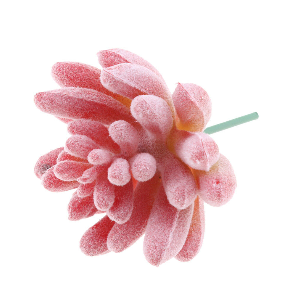 Artificial Succulent Flower Floral Stem Plastic Plant Foliage for DIY Pink