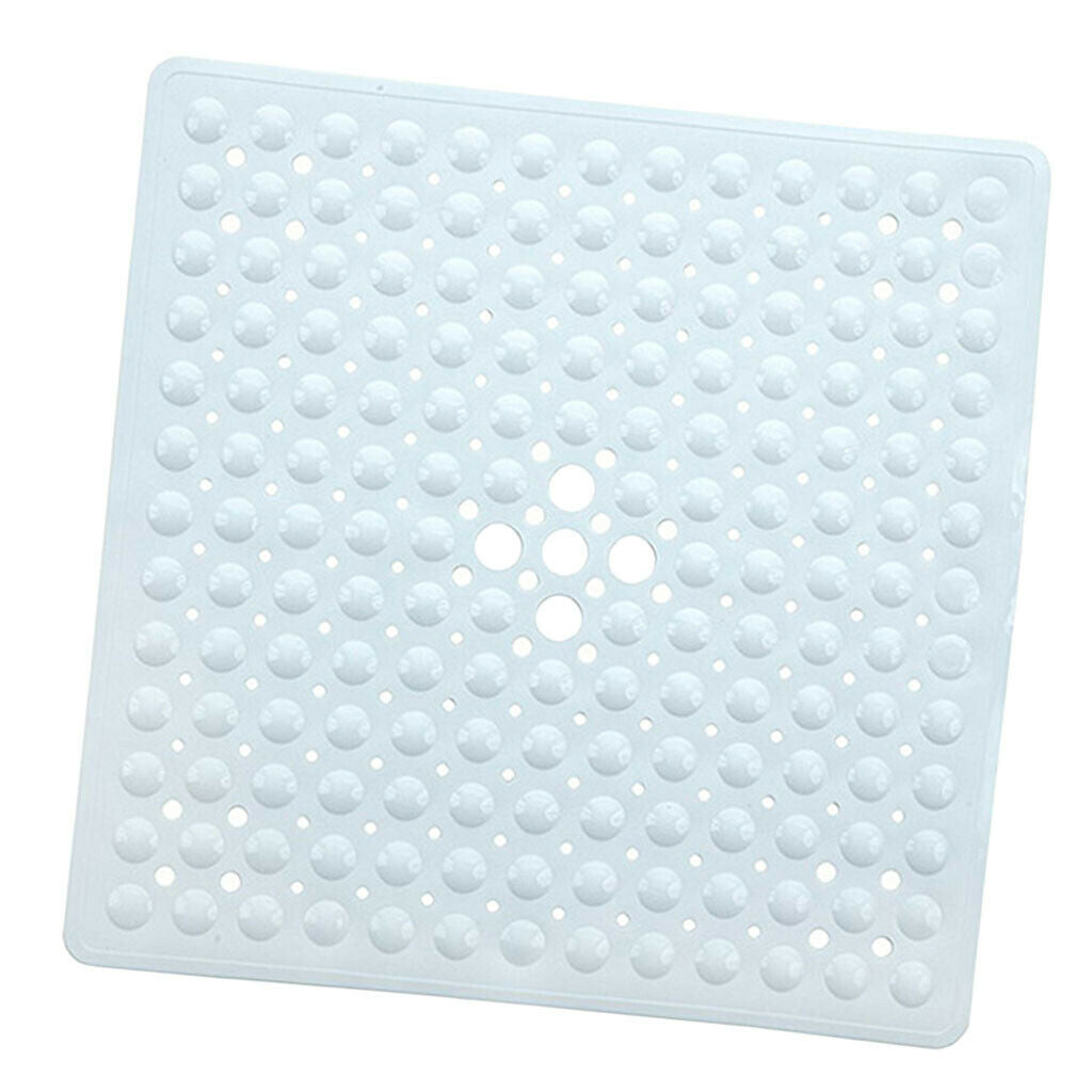 Non Slip Bath Tub and Shower Mat with Suction Cups 54x54cm White
